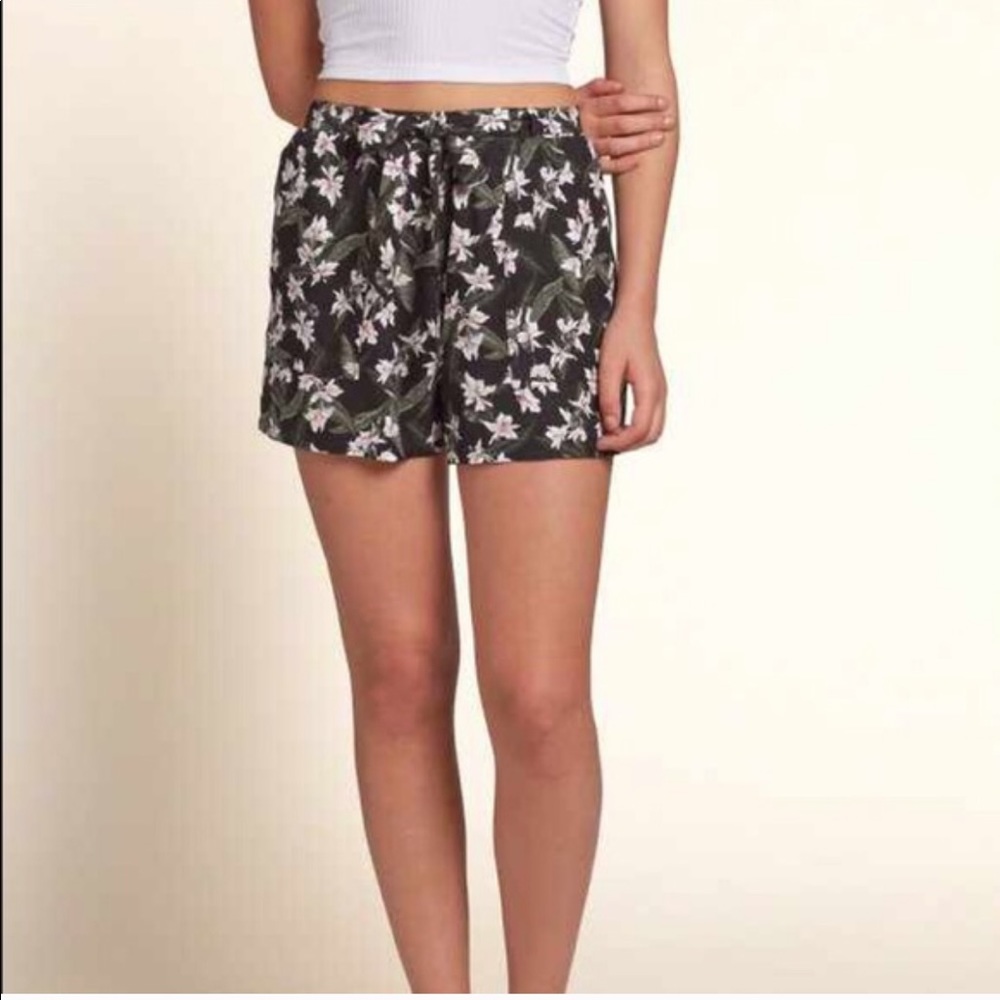 Floral Tie Front Soft Shorts Hollister
